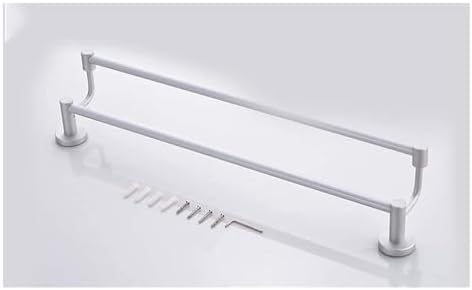 TiStm Double Rod Towel Holder Chromed Metal Round Base Modern Design