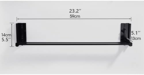 Sturdy Black Aluminum Towel Rack for Bathroom by TiStm