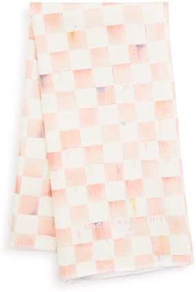 Pink-and-White Rosy Check Cotton Dish Towel