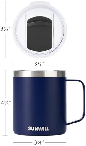 Keep Hot Cold with SUNWILL Insulated Coffee Mug with Lid