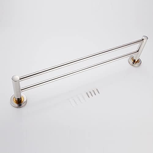 TiStm Polished Silver Round Towel Rail 40-80 cm