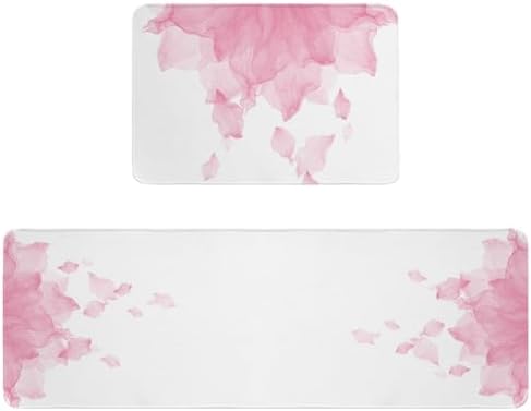 Cozy Pink Kitchen Rug 20x315 20x47 Non-Slip Soft Washable