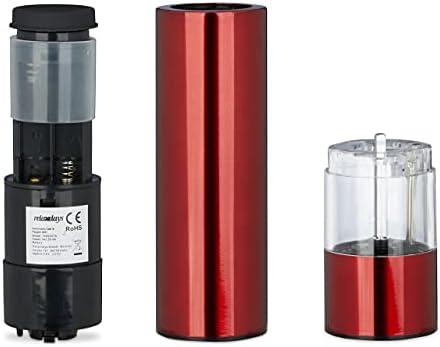 RelaxDays Electrical Pepper Mill Set of 2 Modern Design Red