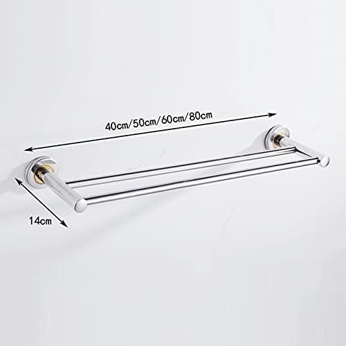 TiStm Polished Silver Round Towel Rail 40-80 cm