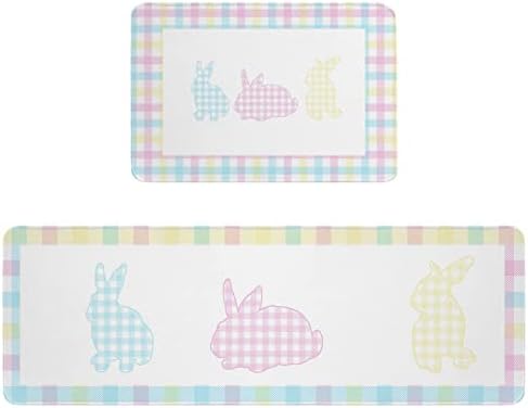 Bamboo Kitchen Rugs Set Blue Pink Yellow More