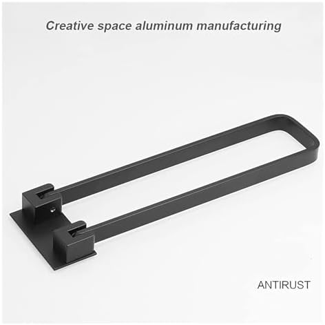 TiStm Double Towel Bar Wall-Mounted Black Aluminum Towel Rack