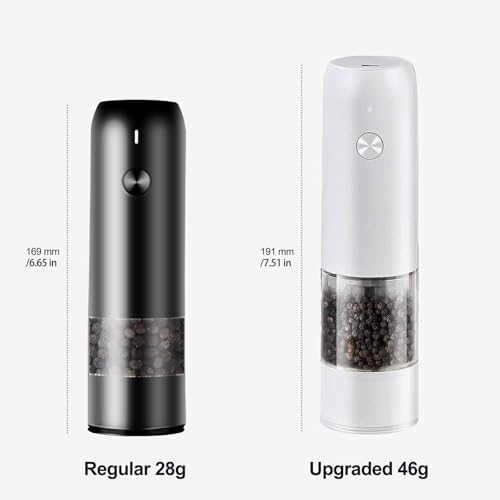 Easy Pepper Salt Grinder Red Rechargeable Pepper Mill with LED