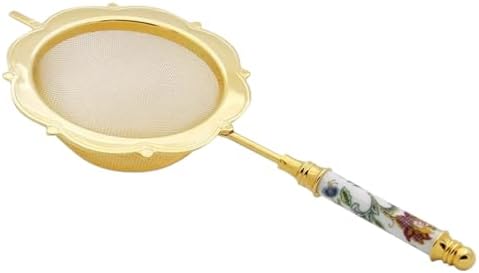 Elegant stainless steel matcha strainer withceramichandle for smooth tea preparation