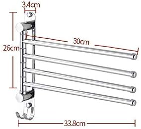 Stylish 4-Arm Stainless Steel Towel Rack