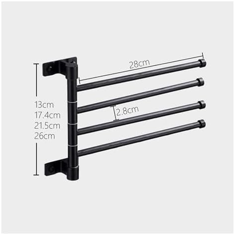 Folding Rotating Towel Rack with 3 Rails