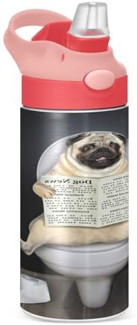 Funny Pug Insulated Water Bottle for Kids