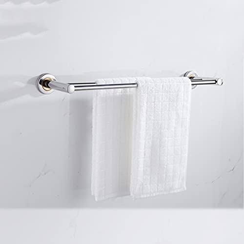 TiStm Polished Silver Round Towel Rail 40-80 cm