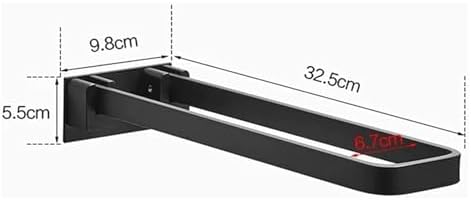 TiStm Double Towel Bar Wall-Mounted Black Aluminum Towel Rack