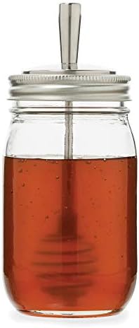 Jarware Honey Dipper Lid Stainless Steel 65x3 Inch Mason Jars