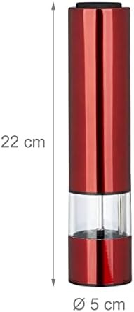 RelaxDays Electrical Pepper Mill Set of 2 Modern Design Red