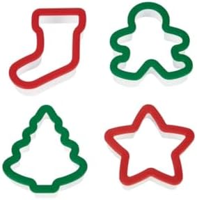Wilton Holiday grippy Cookie Cutters Set of 4Cute Christmas Treats Easy to Slice