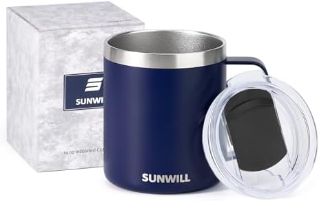 Keep Hot Cold with SUNWILL Insulated Coffee Mug with Lid