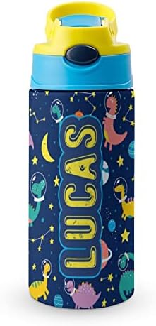 Artsadd Kids Water Bottle with Custom Dinosaur Name