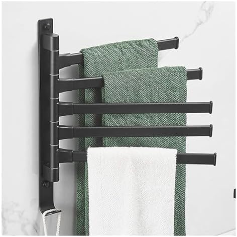 Sturdy Wall-Mounted Towel Rail w 180 Rotation for Towels Clothes