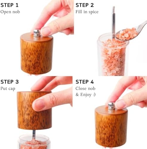 Elegant Wooden Salt and Pepper Grinder Set