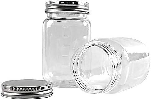 16oz Novelinks Clear Plastic Jars Screw-On Lid - 10 Pack