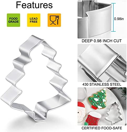 8 Piece Christmas Cookie Cutter Set Stainless Steel