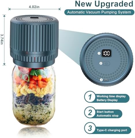 M12 Auto-Stop Smart Jar Vacuum Sealer for Mason Jars