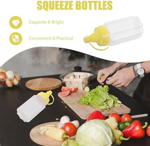 ABOOFAN 4pcs Squeeze Condiment Bottles Yellow