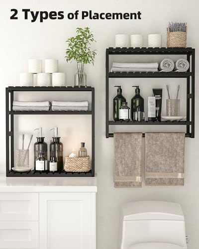 Space-Saving Bamboo Towel Racks for Kitchen and Bathroom Storage