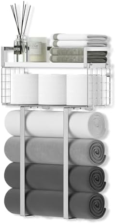 Ergonomic Space-Saving Towel Rack for Bathroom 40 lbs Capacity