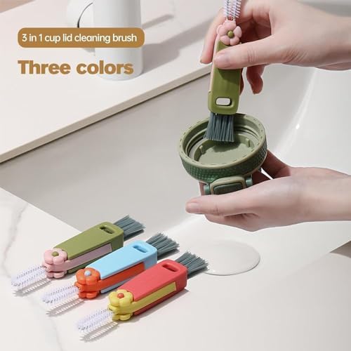 Kerrtoa 3-in-1 Cup Lid Cleaning Brush Set