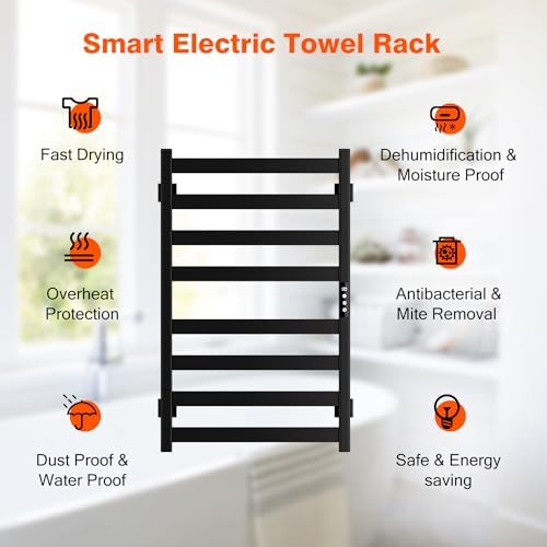 Premium Wall-Mounted Towel Heater with 201 Stainless Steel IPX5 Waterproof Protection