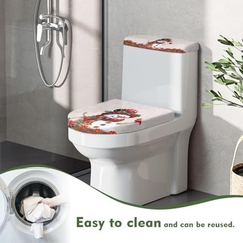 Christmas Decorations Toilet Lid Snowman Sets