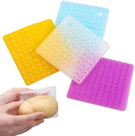 TORMEN Silicone Vegetable Brush 4-Piece Multicolour Set Ergonomic Design for Kitchen