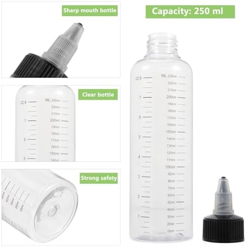 Minkissy 108 Pcs Graduated Squeeze Bottles for Pet Density Colour Cleaning Collection