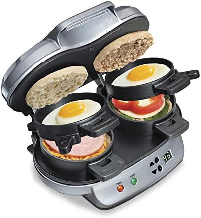 Hamilton Beach Smooth Touch Electric Can Opener with Dual Breakfast Sandwich Maker Silver