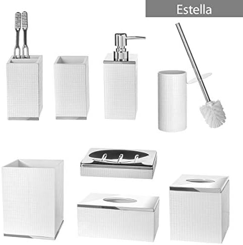 Creative Scents Estella White Toilet Brush Set