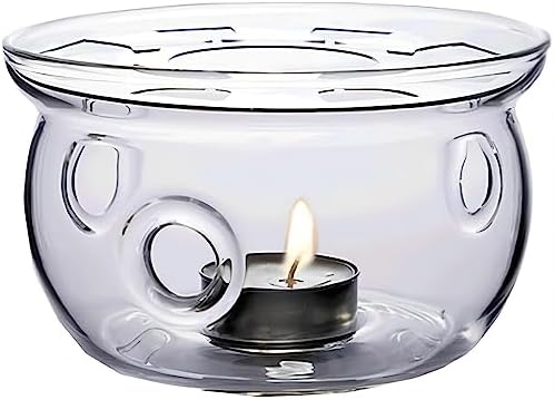 Glass Teapot Warmer with Borosilicate Glass and Tea Light Holder