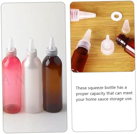 10pc Condiment Squeeze Caps with Reusable Brown Container from SHOWERORO