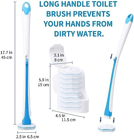 40-Piece Disposable Toilet Brush with Wall-Mounted Compact Storage
