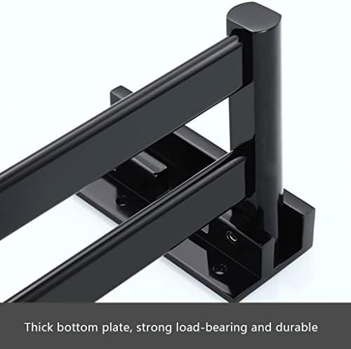 Sturdy Black Aluminum Towel Rack for Bathroom by TiStm