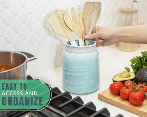 Comfify Wide Mouth Mason Jar Utensil Holder