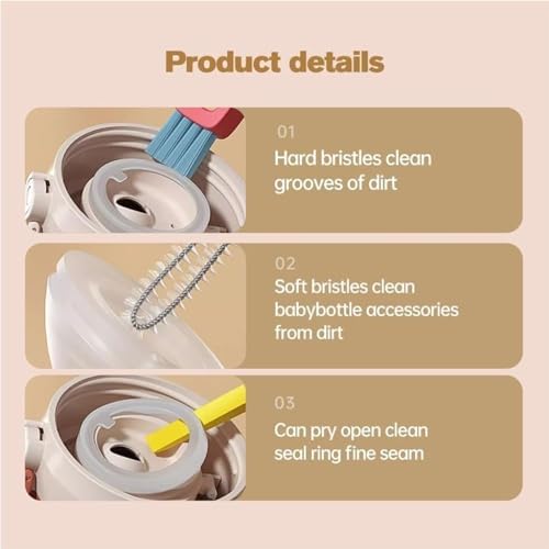 Kerrtoa 3-in-1 Cup Lid Cleaning Brush Set
