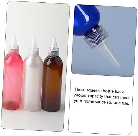 Reusable plastic squeeze bottles for condiments and sauces