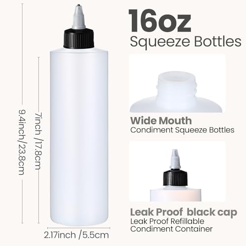 Irenare 30-Pack Condiment Squeeze Bottles