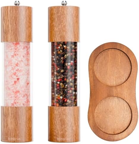 Elegant Wooden Salt and Pepper Grinder Set