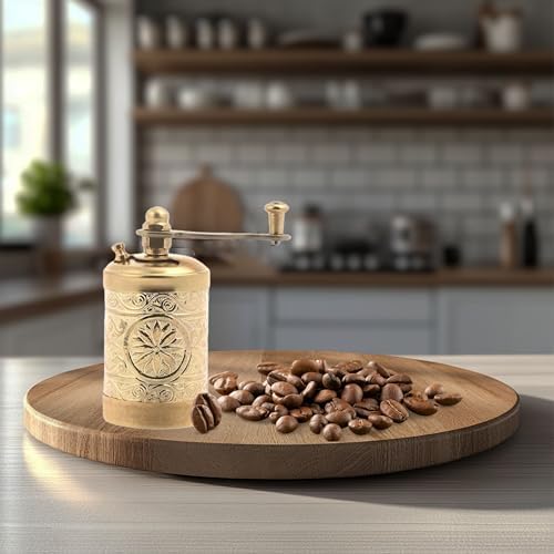 LaModaHome Vintage Mini Antique Copper Grinder - Gold