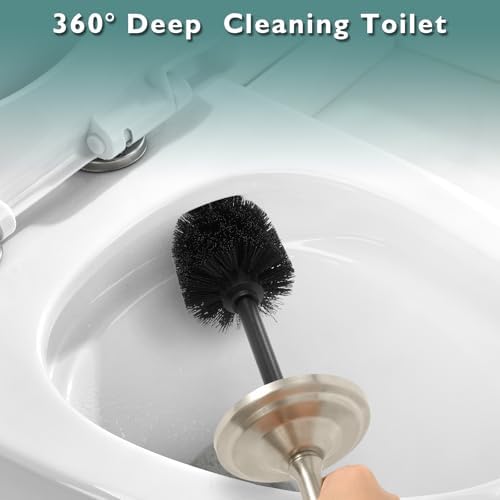 Space-Saving Stainless Steel Toilet Brush Holder