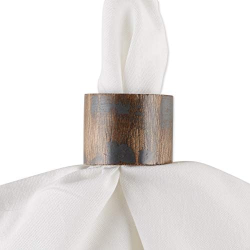 Rustic Napkin Rings Set of 6 Black