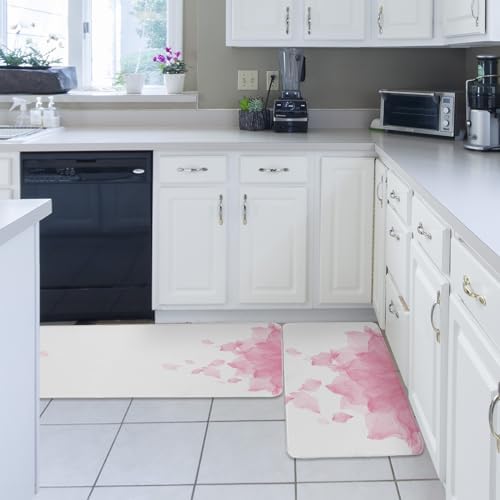 Cozy Pink Kitchen Rug 20x315 20x47 Non-Slip Soft Washable
